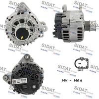 MAGNETI MARELLI MQA6193 - año construcción desde: 02/2020<br>Norma de emisiones: Euro 6.3<br>Restricción de fabricante: VALEO<br>Corriente de carga alternador [A]: 140<br>Modelo red de a bordo: para vehículos con red de a bordo 12V<br>Tensión [V]: 14<br>Poleas: con polea de rueda libre<br>poleas - Ø [mm]: 52<br>Número de nervaduras: 6<br>Pinza: M8 B+<br>ID del modelo de conector: COM/LIN2i T20<br>peso neto [kg]: 7,24<br>