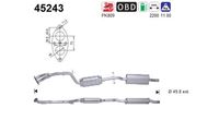 AS 45243 - Código de motor: N42 B20 A<br>Código de motor: N46 B20 A<br>Lado de montaje: delante<br>Longitud [mm]: 690<br>Peso [kg]: 7,1<br>Equipamiento de vehículo: para vehículos con OBD<br>