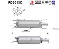 AS FD5013Q - Número de conexiones: 1<br>Código de motor: Z 19 DTR<br>Longitud [mm]: 740<br>Peso [kg]: 6,4<br>Equipamiento de vehículo: para vehículos con OBD<br>Material: cordierita<br>