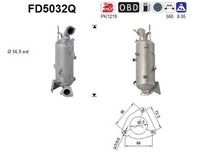 AS FD5032Q - Filtro hollín/partículas, sistema escape