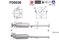 AS FD5036 - Filtro hollín/partículas, sistema escape