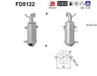 AS FD5122 - Filtro hollín/partículas, sistema escape