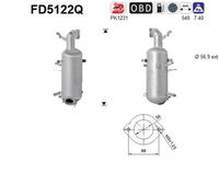 AS FD5122Q - Filtro hollín/partículas, sistema escape