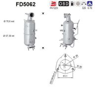 AS FD5062 - Filtro hollín/partículas, sistema escape