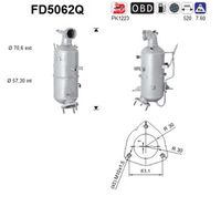 AS FD5062Q - Filtro hollín/partículas, sistema escape