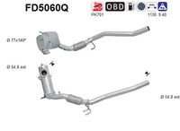 AS FD5060Q - año construcción hasta: 05/2011<br>Código de motor: CBDC<br>Longitud [mm]: 1130<br>Peso [kg]: 8,6<br>Equipamiento de vehículo: para vehículos con OBD<br>Norma de emisiones: Euro 5<br>Material: cordierita<br>