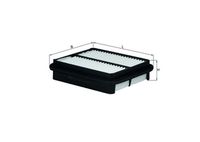 MAHLE LX862 - Tipo de filtro: Cartucho filtrante<br>Longitud [mm]: 228<br>Ancho [mm]: 201<br>Altura [mm]: 55<br>