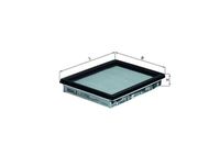 MAHLE LX1298 - Código de motor: GA16DE<br>Altura [mm]: 29<br>Longitud [mm]: 228<br>Ancho [mm]: 168<br>Tipo de filtro: Cartucho filtrante<br>