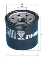 MAHLE OC574 - Filtro de aceite