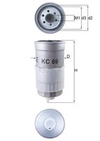 MAHLE KC69 - Filtro combustible