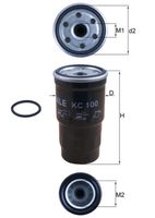 MAHLE KC100D - Filtro combustible