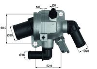 KAMOKA 7710268 - Artículo complementario/Información complementaria: con junta<br>Temperatura de abertura [°C]: 88<br>para OE N°: 1607738580<br>