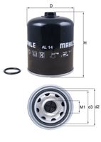 MAHLE AL14 - Espesor [mm]: 178<br>Diámetro interior [mm]: 110<br>Diámetro exterior [mm]: 137<br>Tamaño de rosca interior: G1 1/4"<br>Tipo de rosca: con rosca derecha<br>Color: plata<br>Peso [kg]: 2,940<br>Artículo complementario / información complementaria 2: con junta tórica<br>Artículo complementario / información complementaria 2: con separador de aceite integrado<br>