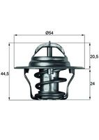 GATES TH00388G1 - Temperatura de abertura [°C]: 87<br>Artículo complementario/Información complementaria: con junta<br>Juego alternativo de reparación: 350035<br>