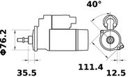 MAGNETI MARELLI MQS880 - Código de motor: 1F<br>Tensión [V]: 12<br>Potencia nominal [kW]: 1,1<br>Número de dientes: 9<br>