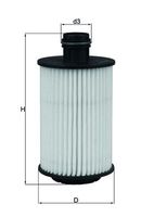 MAHLE OX1012D - Filtro de aceite