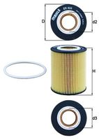 MAHLE OX433D - Tipo de filtro: Cartucho filtrante<br>Altura [mm]: 104<br>Diámetro exterior [mm]: 82<br>