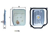 MAHLE HX147KIT1 - Clase de caja de cambios: Automática, 4 vel.<br>Tipo de filtro: Cartucho filtrante<br>Artículo complementario/Información complementaria: con junta<br>Artículo complementario / información complementaria 2: con junta de cárter de aceite<br>Ancho [mm]: 157<br>Altura [mm]: 32<br>Diámetro de junta tórica [mm]: 34<br>Tipo de caja de cambios: AG4<br>Tipo de caja de cambios: JF404E<br>