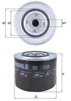 MAHLE OC133 - Código de motor: 022 A.5000<br>Altura [mm]: 96<br>Tipo de filtro: Filtro enroscable<br>Medida de rosca: UNF 3/4''-16<br>Diámetro 1 [mm]: 71<br>Diámetro 2 [mm]: 62<br>Diámetro exterior [mm]: 76<br>