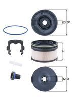 MAHLE KX568KIT - Tipo de filtro: Cartucho filtrante<br>Altura [mm]: 80<br>Diámetro interior de la junta anular [mm]: 105,5<br>Diámetro exterior de la junta anular [mm]: 113,5<br>Peso [kg]: 0,200<br>Artículo complementario / información complementaria 2: con material de fijación<br>