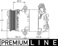 MAHLE ACP1330000P - Compresor, aire acondicionado - BEHR *** PREMIUM LINE ***