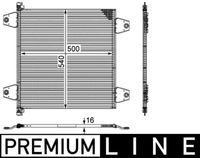 MAHLE AC121000P - Ancho [mm]: 543,0<br>Altura [mm]: 540,00<br>Profundidad [mm]: 20,00<br>Ø entrada [mm]: 14,4<br>Ø salida [mm]: 14,4<br>Agente frigorífico: R 134 a<br>