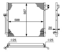 MAHLE AC41000S - Artículo complementario / información complementaria 2: con secador<br>Material: Aluminio<br>Longitud de red [mm]: 635<br>Ancho de red [mm]: 567<br>Profundidad de red [mm]: 18<br>Agente frigorífico: R 134 a<br>