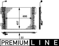 MAHLE AC671000P - Material: Aluminio<br>Ø entrada [mm]: 15,5<br>Ø salida [mm]: 10,2<br>Agente frigorífico: R 134 a<br>Longitud de red [mm]: 525<br>Ancho de red [mm]: 535<br>Profundidad de red [mm]: 16<br>