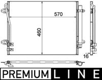 MAHLE AC734000P - Artículo complementario / información complementaria 2: con secador<br>Material: Aluminio<br>Longitud de red [mm]: 615<br>Ancho de red [mm]: 461<br>Profundidad de red [mm]: 16<br>Agente frigorífico: R 134 a<br>