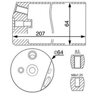 MAHLE AD14000S - Técnica conexión: Macho O-Ring<br>Diámetro [mm]: 51<br>Altura [mm]: 410<br>Rosca, entrada: Macho O-Ring 1/2"<br>Rosca, salida: Macho O-Ring 1/2"<br>Versión: Con visor de cristal<br>