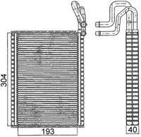 MAHLE AE116000S - Evaporador, aire acondicionado - BEHR