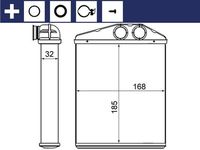 MAHLE AH13000S - Artículo complementario / información complementaria 2: sin conducto<br>Longitud de red [mm]: 185<br>Ancho de red [mm]: 166<br>Profundidad de red [mm]: 32<br>Material depósitos de agua (radiador): Aluminio<br>Material aletas refrigeradoras: Aluminio<br>Tipo radiador: Aletas refrigeración soldadas<br>