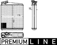 MAHLE AH192000P - Artículo complementario / información complementaria 2: sin conducto<br>Longitud de red [mm]: 179<br>Ancho de red [mm]: 172<br>Profundidad de red [mm]: 32<br>Material depósitos de agua (radiador): Aluminio<br>Material aletas refrigeradoras: Aluminio<br>Tipo radiador: Aletas refrigeración soldadas<br>