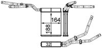 MAHLE AH199000S - año construcción desde: 04/2008<br>año construcción hasta: 03/2010<br>Código de motor: G6DG<br>Código de motor: UKDA<br>Profundidad de red [mm]: 32<br>Longitud de red [mm]: 188<br>Ancho de red [mm]: 165<br>