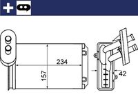 MAHLE AH19000S - Código de motor: 9A<br>Longitud de red [mm]: 234<br>Profundidad de red [mm]: 42<br>Ancho de red [mm]: 158<br>