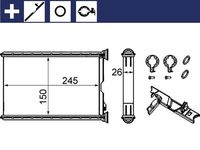 MAHLE AH242000S - Material aletas refrigeradoras: Aluminio<br>Tipo radiador: Aletas refrigeración soldadas<br>Material depósitos de agua (radiador): Aluminio<br>Longitud de red [mm]: 254<br>Ancho de red [mm]: 144<br>Profundidad de red [mm]: 26<br>Restricción de fabricante: Denso<br>Equipamiento de vehículo: para vehículos con/sin climatización<br>Ancho de embalaje [cm]: 24,00<br>long. de embalaje [cm]: 30,0<br>Peso neto [g]: 542<br>h embalaje [cm]: 6,00<br>