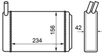 MAHLE AH39000S - Diámetro de entrada 1 [mm]: 16<br>Diámetro de salida 1 [mm]: 16<br>Calidad: Premium<br>Material: Aluminio<br>Material: Plástico<br>Tipo radiador: Aletas refrigeración unidas mecánicamente<br>Longitud de red [mm]: 234<br>Ancho de red [mm]: 158<br>Profundidad de red [mm]: 42<br>