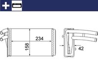 MAHLE AH54000S - año construcción hasta: 05/1994<br>Código de motor: NG<br>Ancho de red [mm]: 158<br>Profundidad de red [mm]: 42<br>Longitud de red [mm]: 234<br>