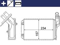 MAHLE AH99000S - Artículo complementario / información complementaria 2: sin conducto<br>Longitud de red [mm]: 234<br>Ancho de red [mm]: 158<br>Profundidad de red [mm]: 49<br>Material depósitos de agua (radiador): Plástico<br>Material aletas refrigeradoras: Aluminio<br>Tipo radiador: Aletas refrigeración unidas mecánicamente<br>