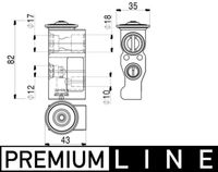 MAHLE AVE2000P - Zonas climáticas: no para zonas con clima frío<br>para código de equipamiento especial: V78<br>Diámetro de entrada 1 [mm]: 18<br>Diámetro de salida 1 [mm]: 18<br>Diámetro de entrada 2 [mm]: 12<br>Diámetro de salida 2 [mm]: 10<br>Altura de construcción [mm]: 82<br>Longitud [mm]: 43<br>Ancho [mm]: 35<br>long. de embalaje [cm]: 11,0<br>Peso neto [g]: 150<br>h embalaje [cm]: 6,50<br>Ancho de embalaje [cm]: 7,00<br>