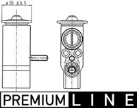 MAHLE AVE89000P - Ancho [mm]: 25,5<br>Medida de rosca: 6<br>Profundidad [mm]: 32,50<br>Agente frigorífico: R 134 a<br>