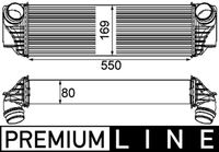 MAHLE CI185000P - Longitud de red [mm]: 550<br>Ancho de red [mm]: 161<br>Profundidad de red [mm]: 80<br>Tipo de refrigeración: refrigerado por aire<br>Material depósitos de agua (radiador): Plástico<br>Material aletas refrigeradoras: Aluminio<br>