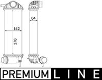 MAHLE CI477000P - Código de motor: OM 607.951 (K9K)<br>Equipamiento de vehículo: para vehículos con climatizador<br>Equipamiento de vehículo: para vehículos sin aire acondicionado<br>Equipamiento de vehículo: para vehículos con caja de cambios manual<br>Longitud de red [mm]: 375<br>Profundidad de red [mm]: 64<br>Ancho de red [mm]: 144<br>Tipo radiador: Aletas refrigeración soldadas<br>