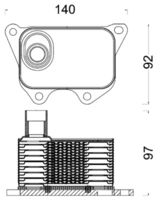 MAHLE CLC185000S - Radiador de aceite, aceite motor - BEHR