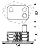 MAHLE CLC199000S - Radiador de aceite, aceite motor - BEHR