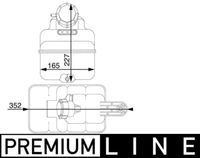 MAHLE CRT43000P - Longitud [mm]: 470<br>Ancho [mm]: 315<br>Espesor [mm]: 170<br>Cantidad de llenado [l]: 5,3<br>Material: PP (polipropileno)<br>Peso [kg]: 2,5<br>Artículo complementario/Información complementaria: con sensor de nivel de refrigerante<br>Artículo complementario/Información complementaria: con tapas<br>