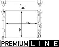 MAHLE CR1405000P - Código de motor: D4FB<br>Clase de caja de cambios: Caja de cambios manual<br>Longitud de red [mm]: 480<br>Profundidad de red [mm]: 26<br>Ancho de red [mm]: 388<br>Tipo radiador: Aletas refrigeración soldadas<br>