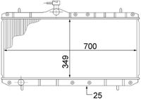 MAHLE CR1516000S - Diámetro de salida 1 [mm]: 35<br>Calidad: Premium<br>Diámetro de entrada 1 [mm]: 35<br>Tipo radiador: Aletas refrigeración soldadas<br>Profundidad de red [mm]: 26<br>Longitud de red [mm]: 350<br>Ancho de red [mm]: 718<br>Material: Cobre<br>Material: Latón<br>