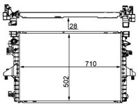 MAHLE CR1792000S - Longitud de red [mm]: 708<br>Ancho de red [mm]: 479<br>Profundidad de red [mm]: 26<br>Material aletas refrigeradoras: Aluminio<br>Material depósitos de agua (radiador): Plástico<br>Tipo radiador: Aletas refrigeración soldadas<br>