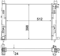 MAHLE CR2166001S - Tipo radiador: Aletas refrigeración soldadas<br>Longitud de red [mm]: 510<br>Ancho de red [mm]: 388<br>Profundidad de red [mm]: 16<br>Material depósitos de agua (radiador): Plástico<br>h embalaje [cm]: 19,00<br>Peso neto [g]: 1978<br>Ancho de embalaje [cm]: 55,50<br>long. de embalaje [cm]: 72,0<br>